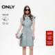 ONLY2025秋冬新款 纯棉收腰单排扣口袋无袖 翻领短裙牛仔连衣裙女