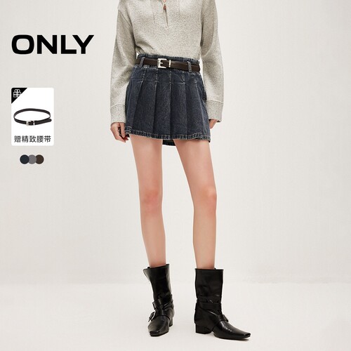 ONLY牛仔短裙百褶裙半身裙