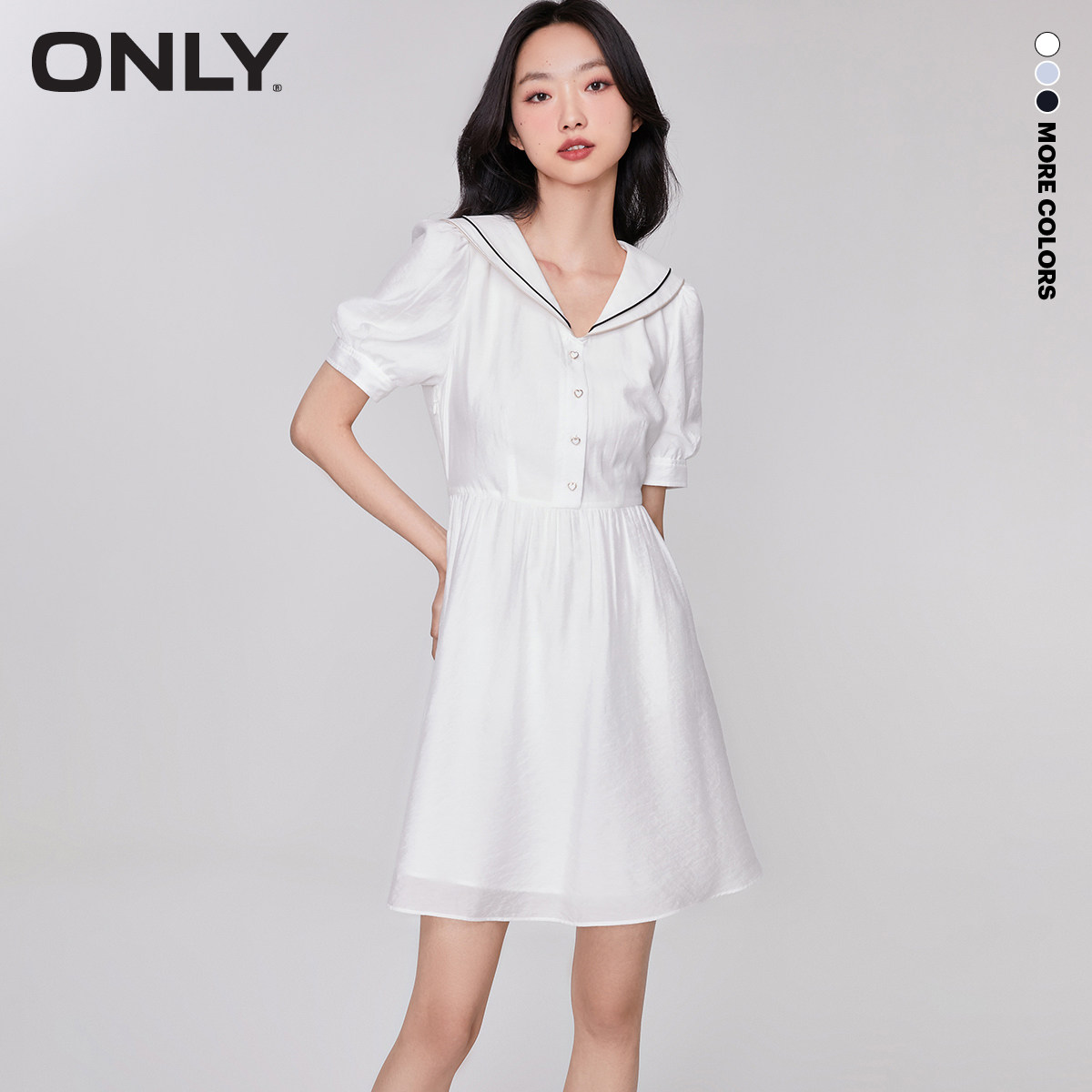 ONLY显瘦泡泡袖连衣裙