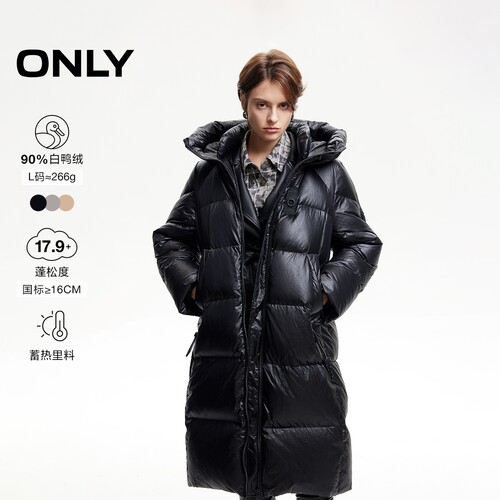 ONLY保暖蓄热连帽长款羽绒服