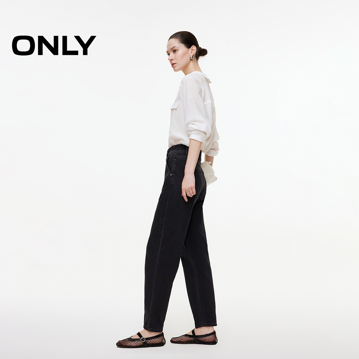 【ONLY奥莱】春夏复古个性高腰显瘦小个子九分裤锥形裤牛仔裤女