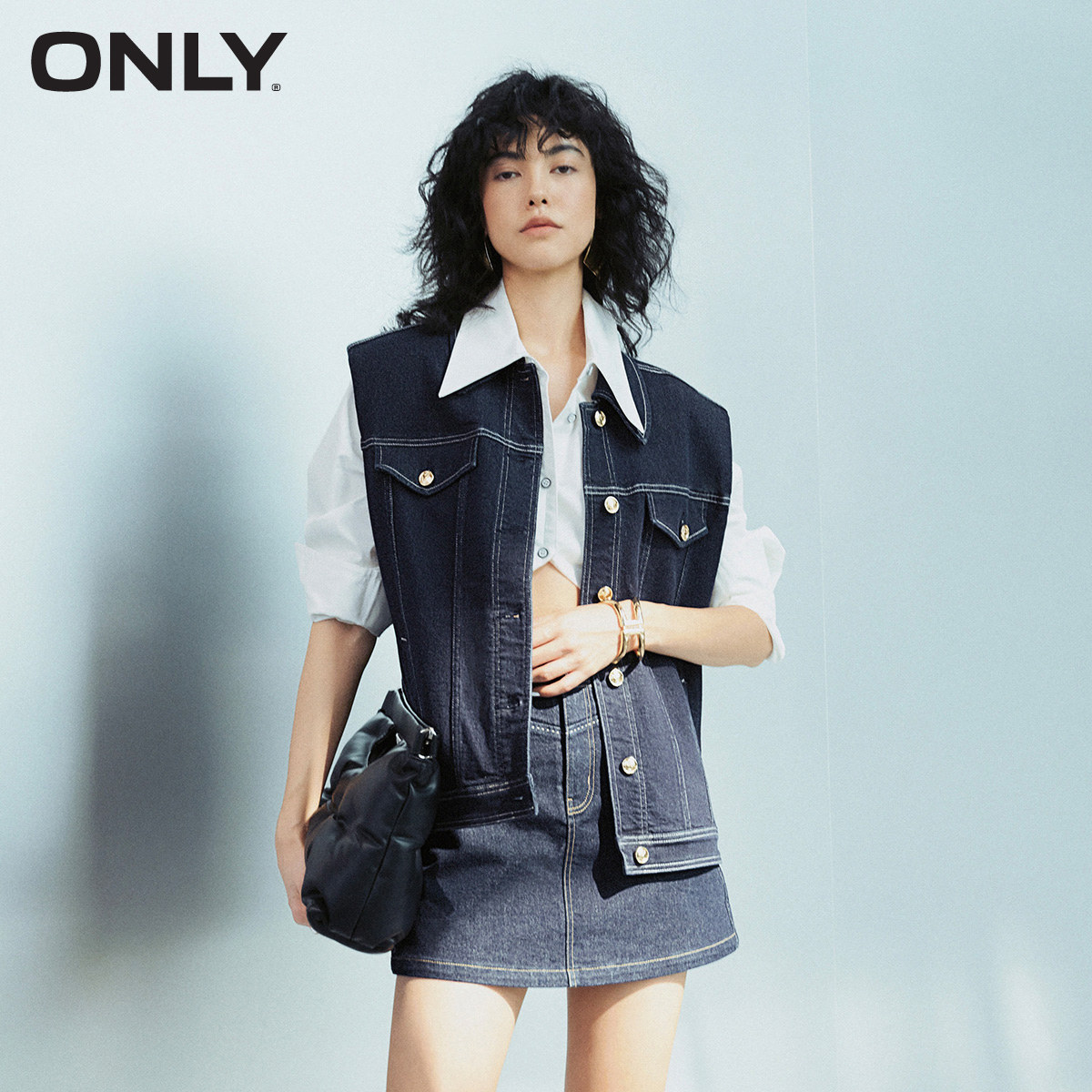 ONLY慵懒男友风开衫马甲