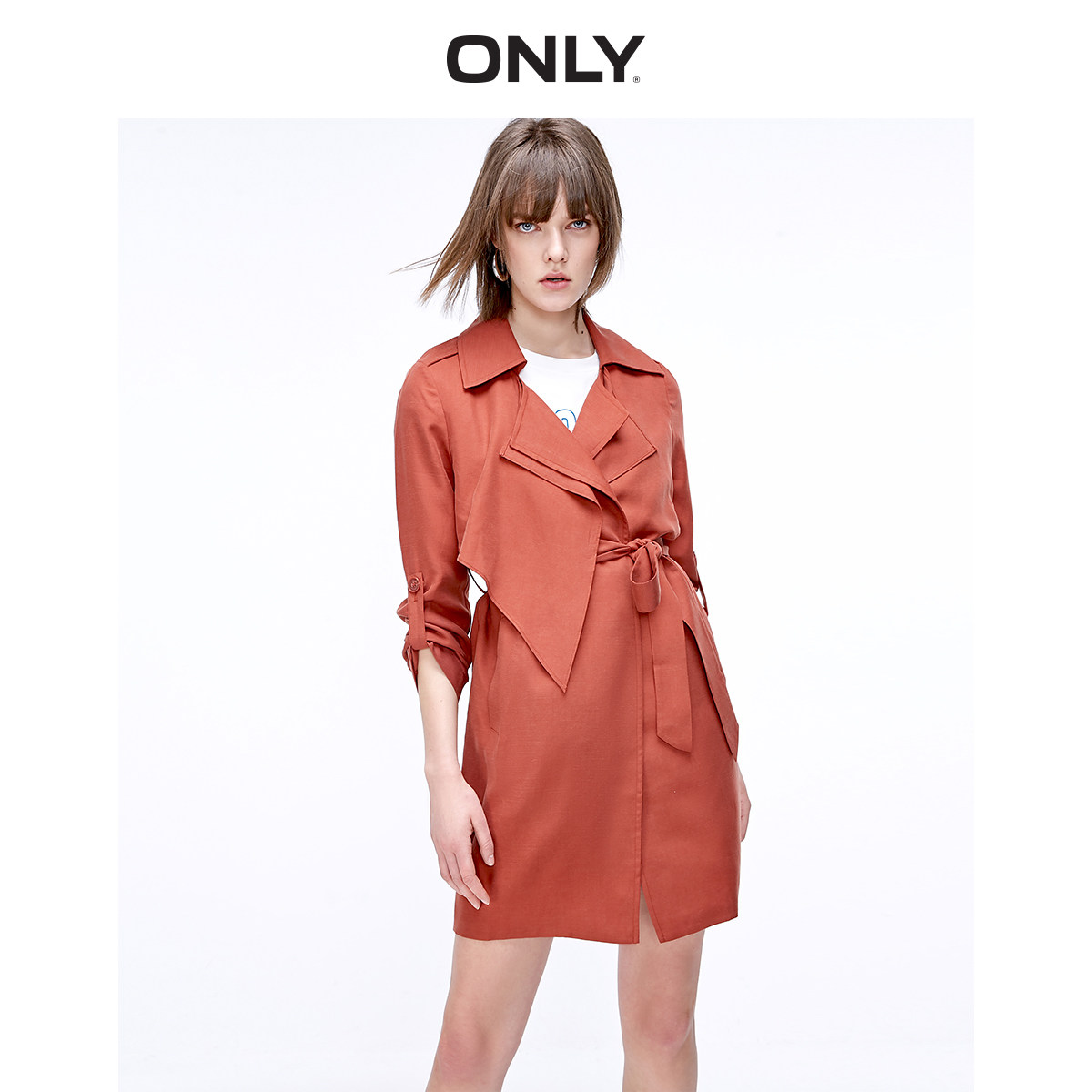 ONLY夏季新款气质chic风休闲薄款翻领风衣外套女|119136571