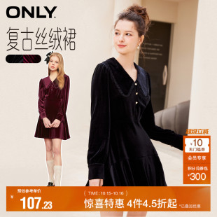 连衣裙女 丝绒娃娃领A字短款 ONLY奥莱
