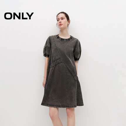 【ONLY奥莱】春夏新款时尚休闲泡泡袖宽松短裙连衣裙女