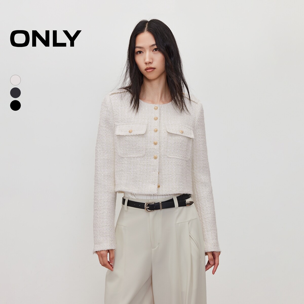 ONLY粗花呢小香风外套