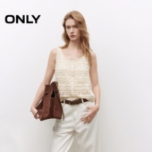 ONLY2025秋冬新款 女 背心针织衫 透气度假风钩针编织镂空无袖 短款