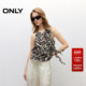 ONLY2025夏季 女 雪纺衫 新款 舒适A字剪裁飘逸荷叶边削肩设计短款