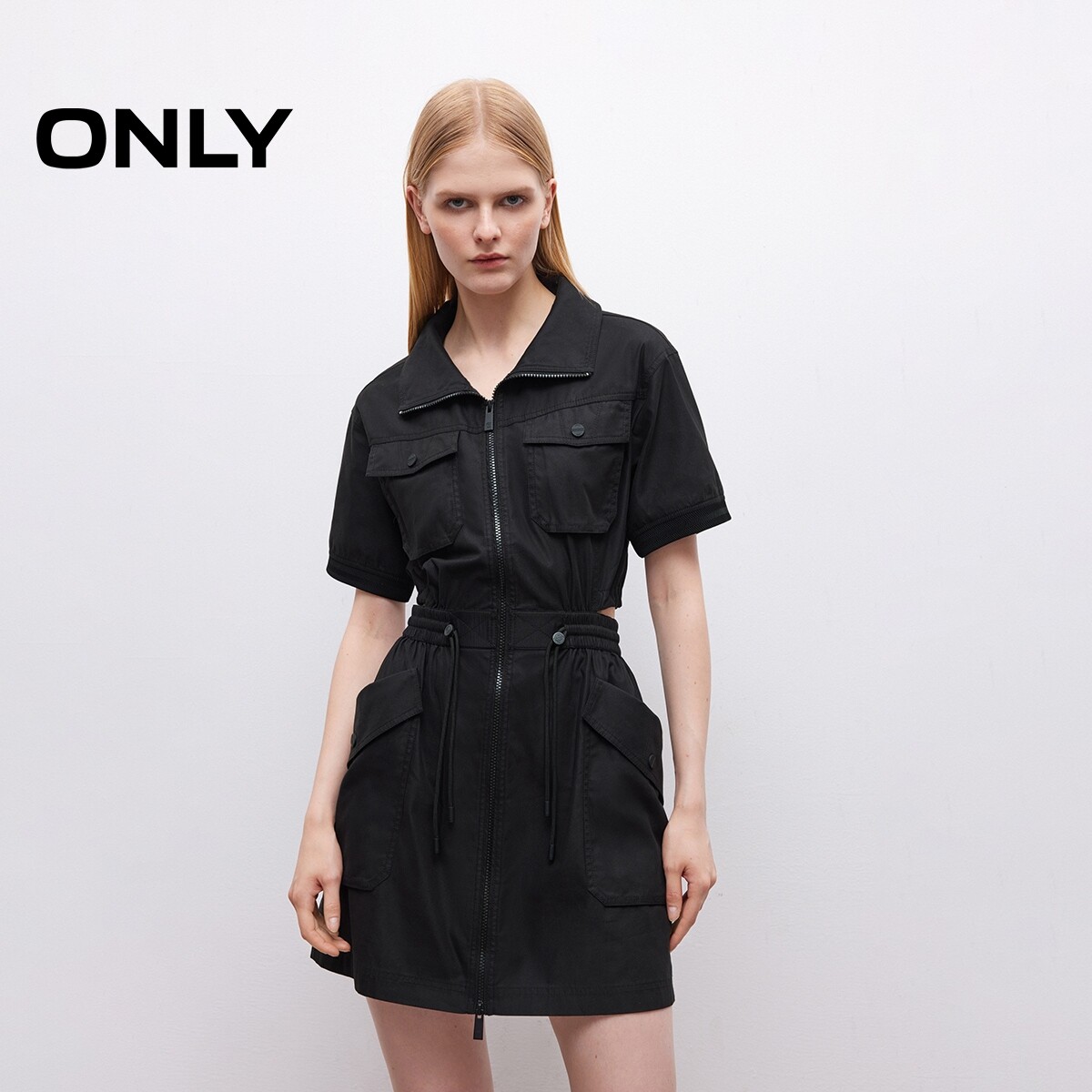 【ONLY奥莱】春夏新款多口袋机能风设计纯色显瘦工装短裙连衣裙女