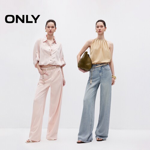 ONLY天丝宽松直筒裤长裤牛仔裤女