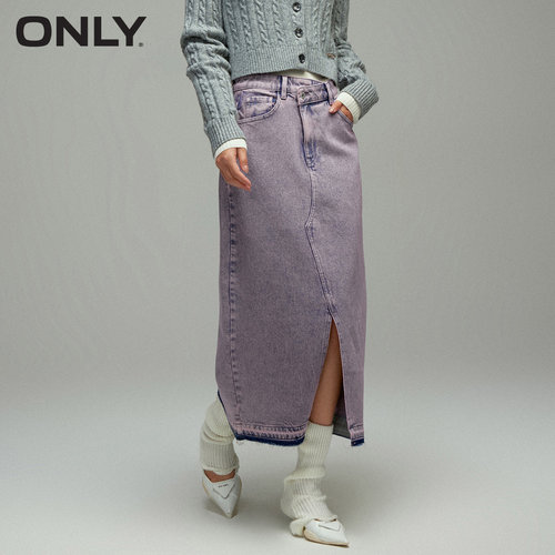 ONLY不对称开叉A字牛仔半身裙