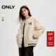 冬季 ONLY奥莱 潮流口袋字母刺绣棒球领撞色棉服女