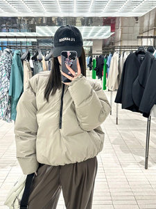 FOG Fear of God复线Essentials半拉链宽松休闲情侣保暖羽绒棉服