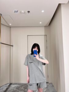 FOG FEAR OF GOD复线ESSENTIALS第八季植绒字母短袖男女休闲T恤