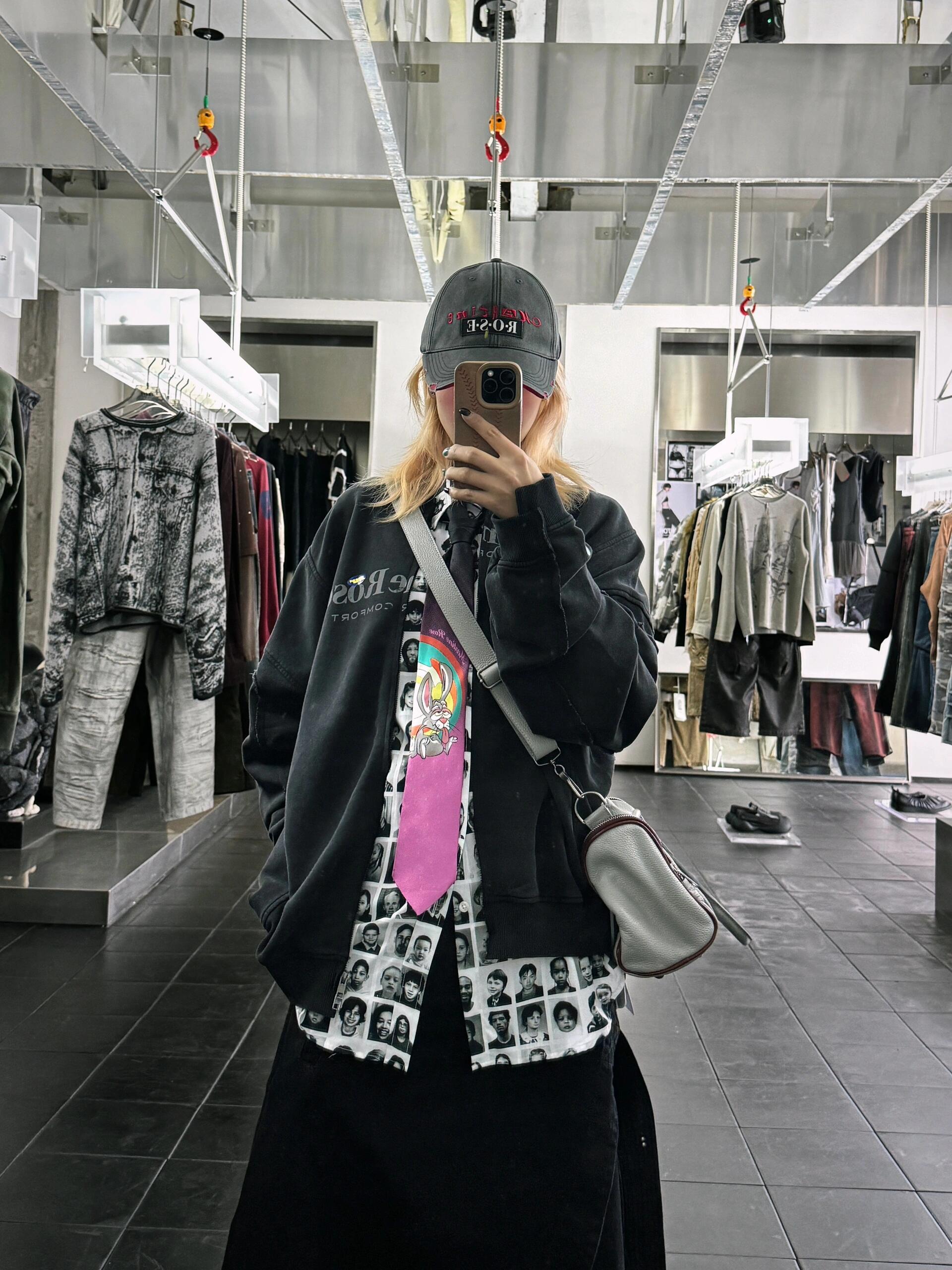 MartineRose水洗做旧字母外套