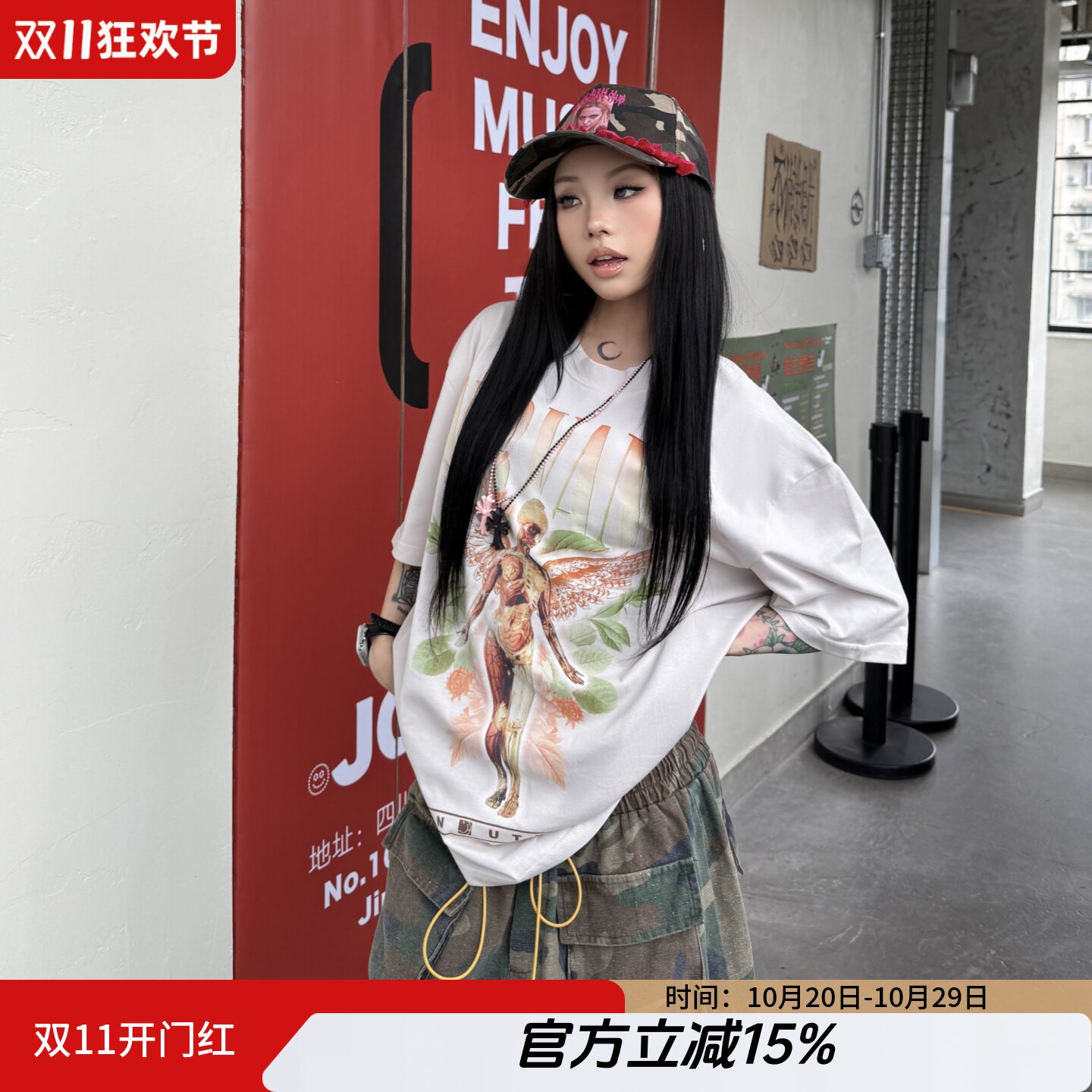 NIRVANA复古美式休闲重磅纯棉T恤