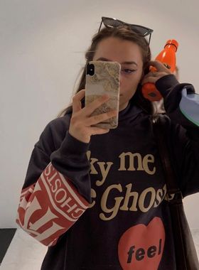 KanYe侃爷Lucky Me Isee Ghosts发泡字母卫衣高街休闲宽松连帽衫