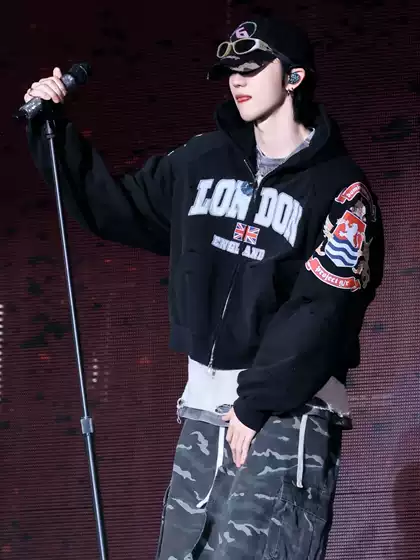 Grailz Project Gr Heavy Embroidered Badge Hooded Cardigan Sweatshirt Casual Jacket, Same Style as Xu Minghao
