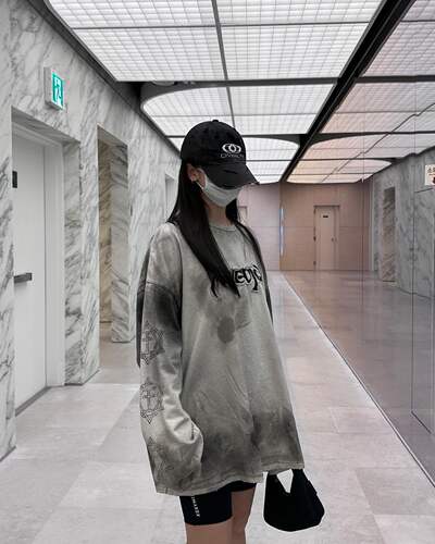 ProjectG/R脏染梵文刺绣长袖T恤