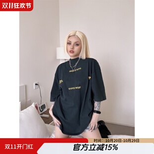 CPFM侃爷KANYE专辑限定字母印花短袖高街美式夏季休闲宽松情侣T恤