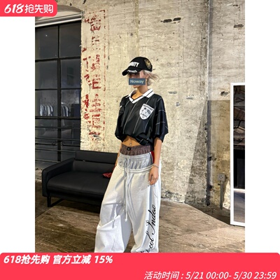 Protocollndex假三腰刺绣直筒裤