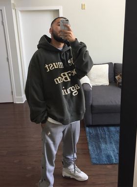 CPFM侃爷KANYE重生发泡字母流行卫衣高街美式休闲秋冬加绒连帽衫