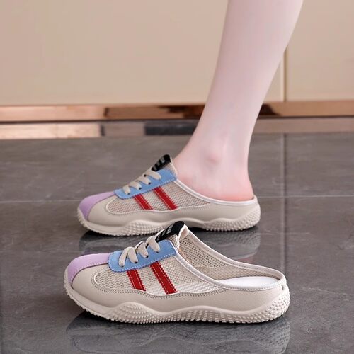 夏季网面透气网鞋一脚蹬懒人鞋