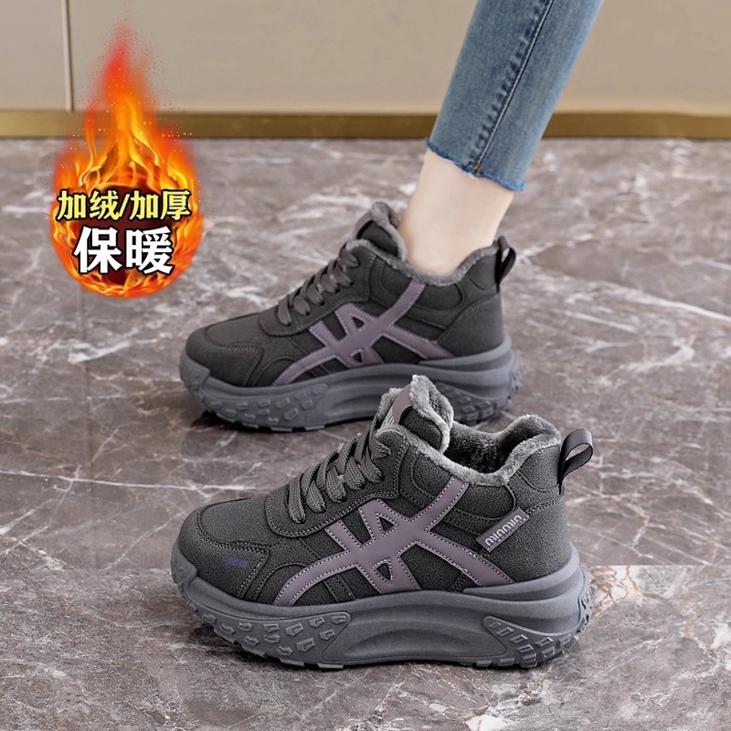 冬季新款厚底棉鞋防滑保暖运动鞋