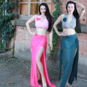 悦梦风璐肚皮舞新款 演出服班服性感气质练功服显瘦初学仙女 套装