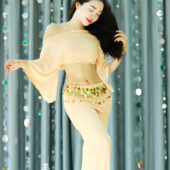 悦梦风璐肚皮舞新款 演出服班服气质练功服显瘦初学瑜伽 套装