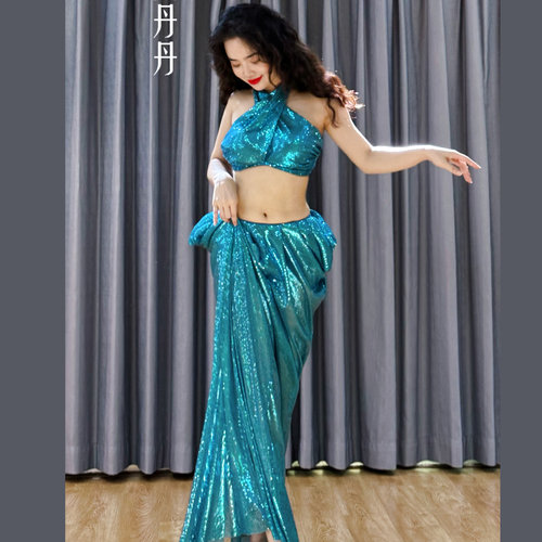 悦梦风璐肚皮舞练功服新款表演演出服亮片仙女套装裙子东方舞大码