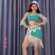 唯美 女神演出服表演服流苏显瘦仙女款 悦梦风璐肚皮舞短裙套装 大码