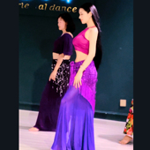 悦梦风璐肚皮舞新品 初学者表演服演出 撞色紫色美背高级鱼尾裙套装