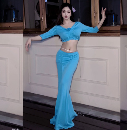 悦梦风璐肚皮舞新款套装演出服班服性感气质练功服显瘦初学仙女