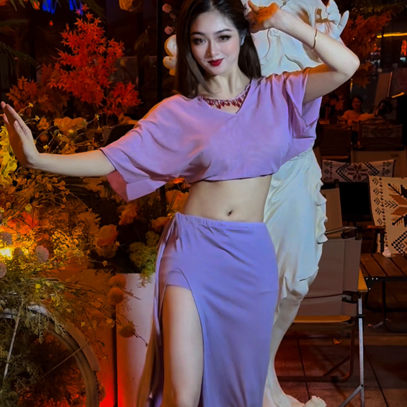 悦梦风璐肚皮舞新款套装演出服班服性感气质练功服显瘦初学仙女