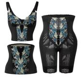 璐比蝴蝶之翼银纤维身材管理器长文胸腰夹拉链束裤 银离子美体