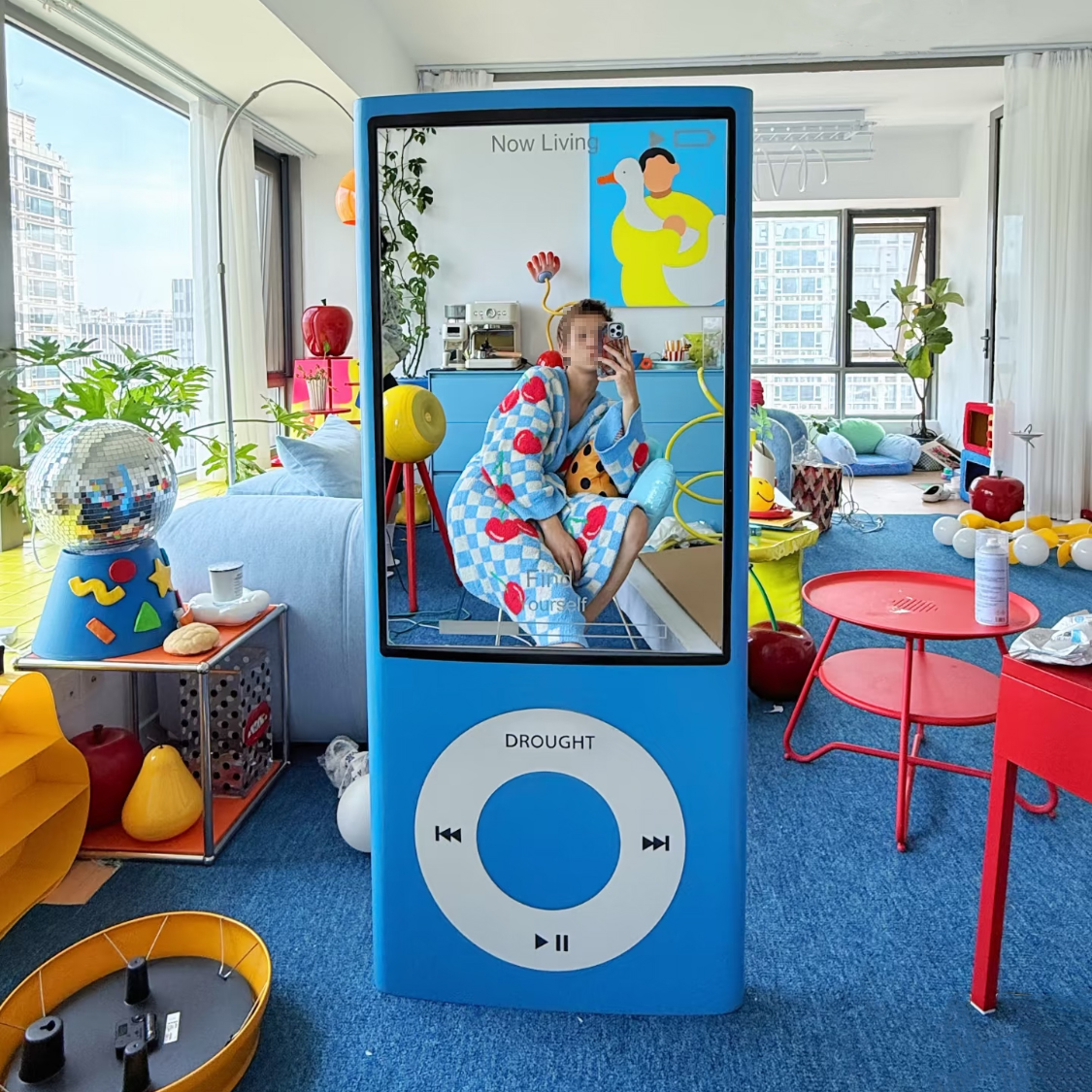 iPod mp3复古穿衣镜全身家用卧室落地创意个性穿衣镜开店潮流家居