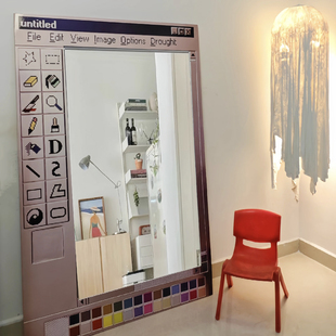 Windows画板创意全身镜家用卧室落地试衣镜客厅装 饰ins风小众挂镜