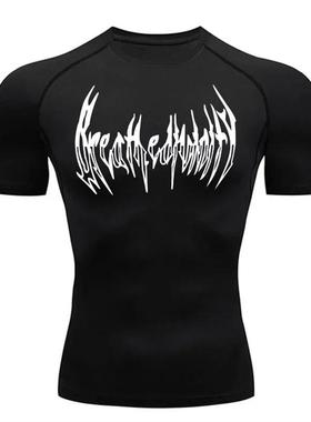 2024 Men's Compression Long Sleeve Black Gym Workout T-Shirt