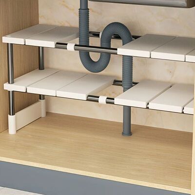 Adjustable Under Sink Storage Rack,Expandable Kitchen & Bath