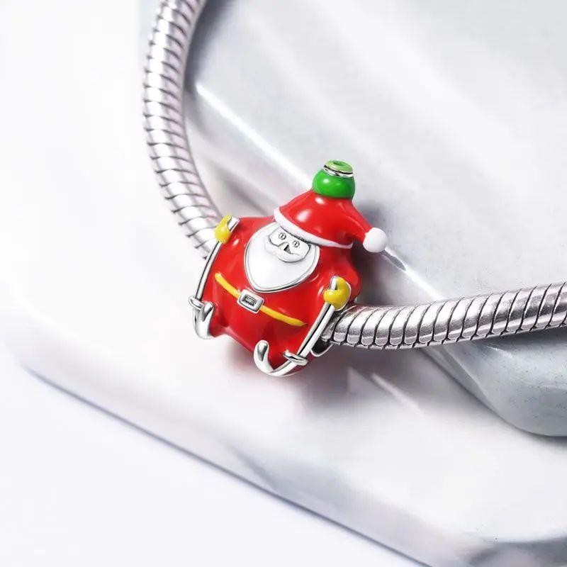 New Silver Plated Christmas Stocking Snowman Santa Claus Cha