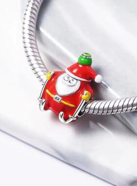 New Silver Plated Christmas Stocking Snowman Santa Claus Cha