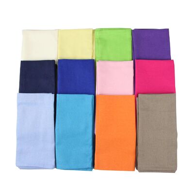 Set of 12 PCS 40x40cm Cotton Linen Blended Cloth Napkins Pla