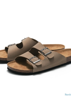 Mens Fashion Cork Slippers男软木拖鞋Man slides Beach Sandals