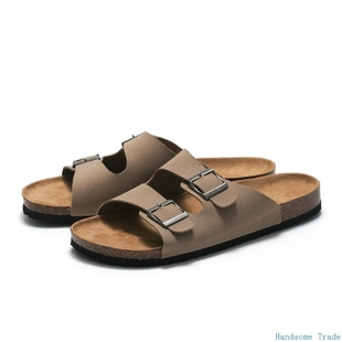 Mens Fashion Cork Slippers男软木拖鞋Man slides Beach Sandals