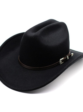 Men Women Western Cowboy Fedora Jazz hat 西部牛仔毛呢礼帽