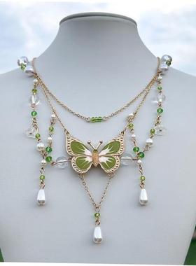 Design sense jewelry beaded butterfly necklace choker