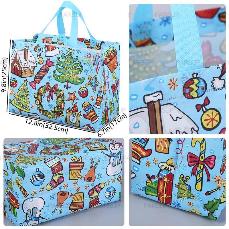 5pcs Christmas Gift Bags Wrapping Tote Bags decorations Xmas