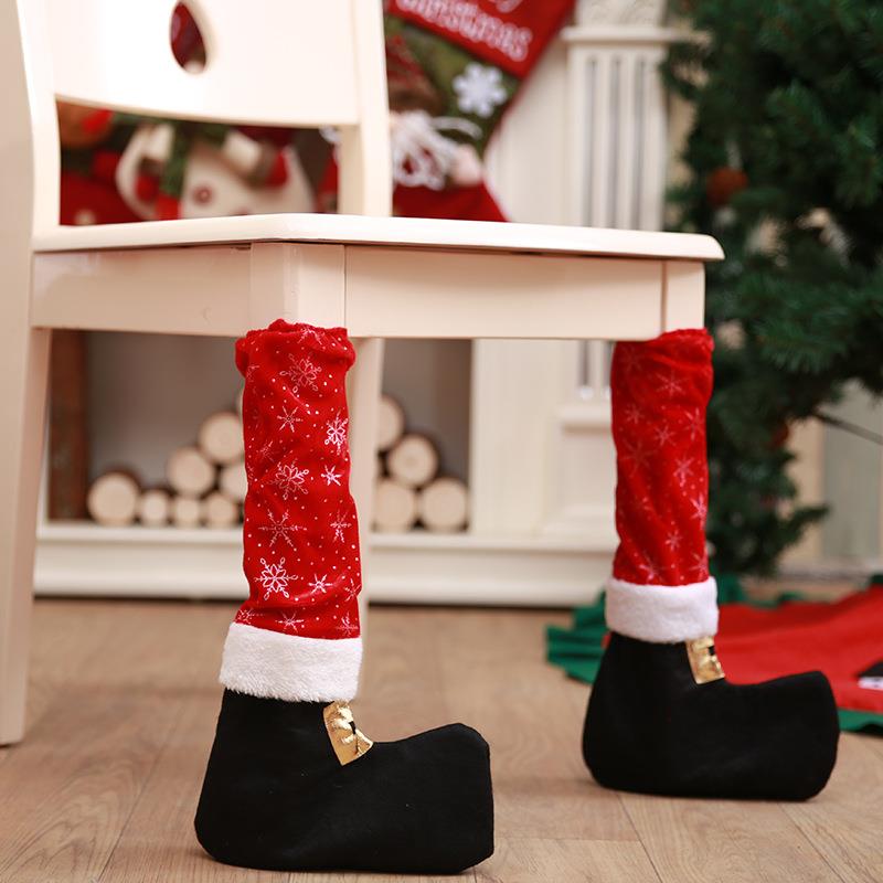 Christmas decoration table foot covers chair foot covers