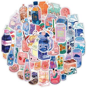 50PCS Cute Drink Aesthetic Stickers Cartoon Decal Scrapbook